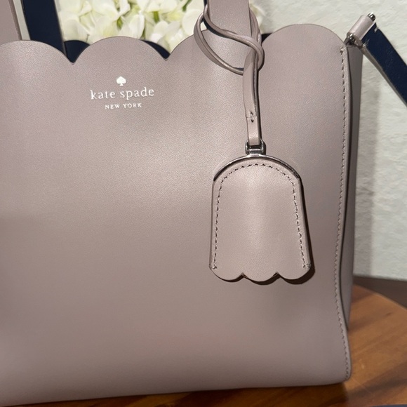 Kate Spade Magnolia Street Small Mina Gray/Blue Leather Satchel Bag - Picture 4 of 12